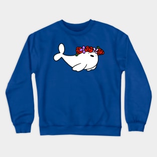 Flower Crown Baby Harp Seal Crewneck Sweatshirt